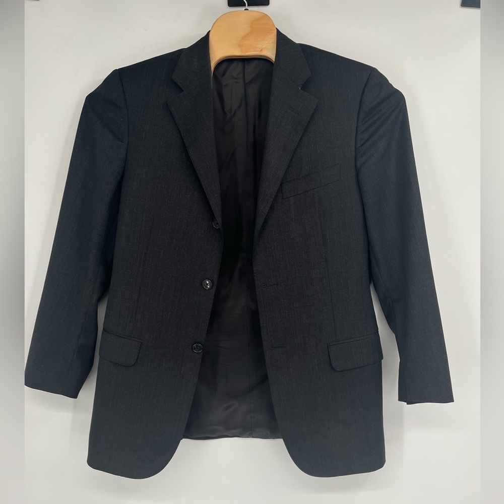 Corneliani Mens Gray Blazer Extrafine Virgin Wool Super 110's Sport Coat US 48R
